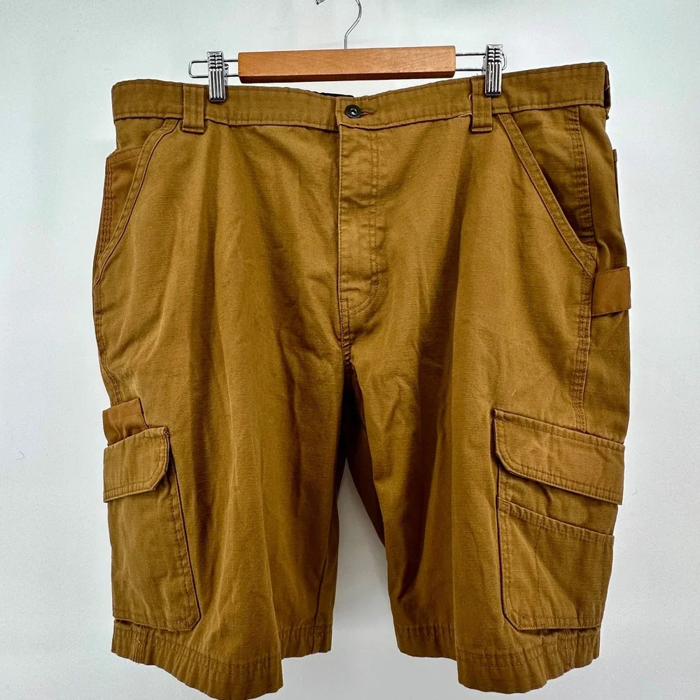 Genuine Dickies Mens Brown Ripstop Cargo Shorts Relaxed Fit Size 40 GR40ABD